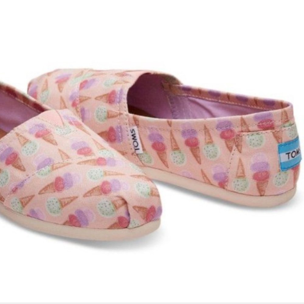 NWT Toms Pink Ice Cream Social Slip Ons